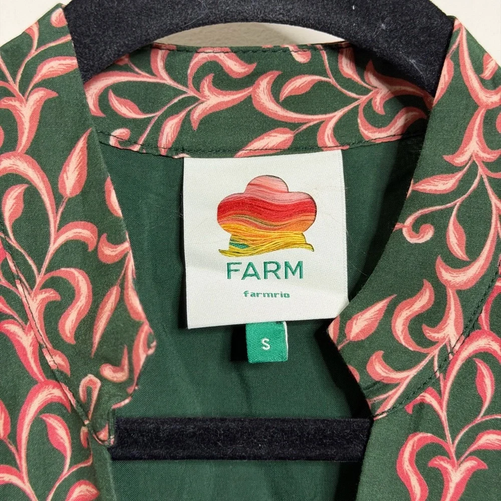 FARM Rio Green Pineapple Garden Long Sleeve Mini Dress - Picture 5 of 6